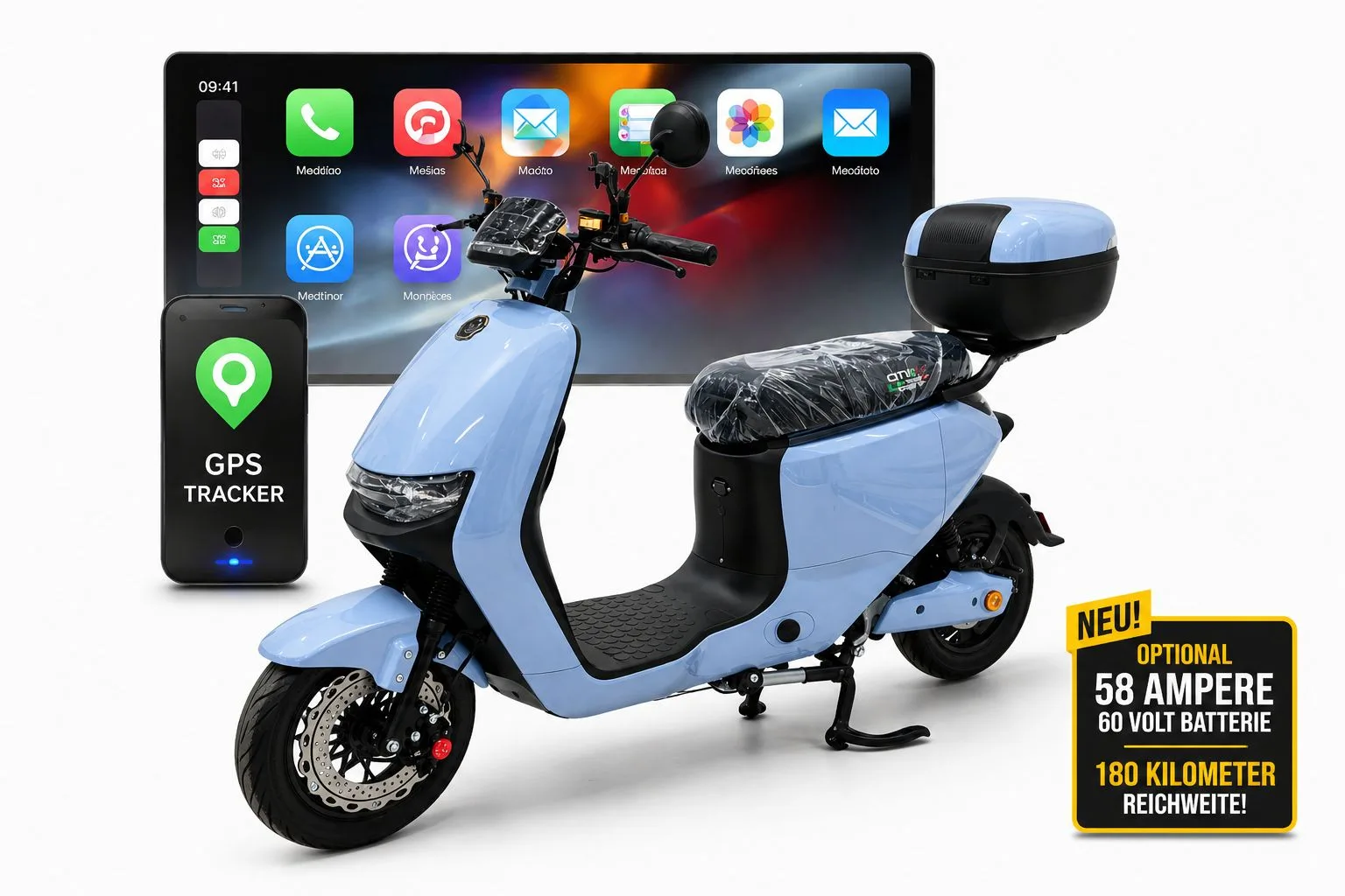 City GO Sprint Elektroroller Nardo Grau – E-Roller mit GPS und Hyb OLED Display 2026